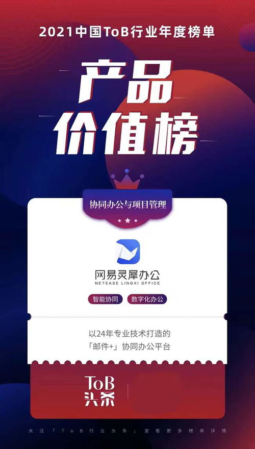 網(wǎng)易靈犀辦公榮登2021 To B行業(yè)年度產(chǎn)品價(jià)值榜，彰顯中購(gòu)?fù)顿Y戰(zhàn)略眼光